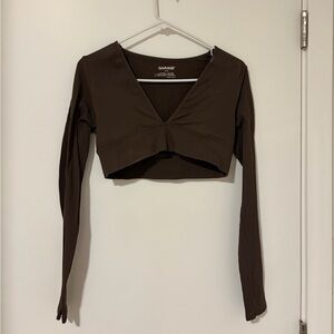 Garage Brown Cropped Long Sleeve